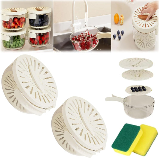 Basuka - 2-in-1 Abtropf- und Aufbewahrungskorb - Früchte frisch und sauber halten!