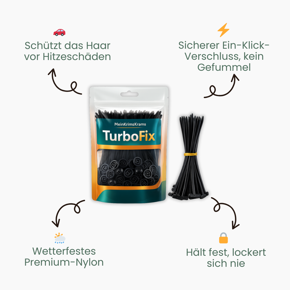 TurboFix Universal Profi-Kabelbinder — Schluss mit fummeligen Schrauben und endlosem Nachziehen!