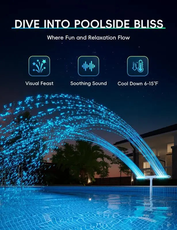 SolarSpritz Master™ — Verwandle deinen Pool in die coolste Chill-Oase mit magischer Lichtshow und erfrischendem Nebel