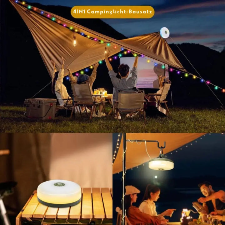 Camping Lampe mit 10m RGB-Lichterkette — Deine magische Lichtquelle für unvergessliche Outdoor-Erlebnisse