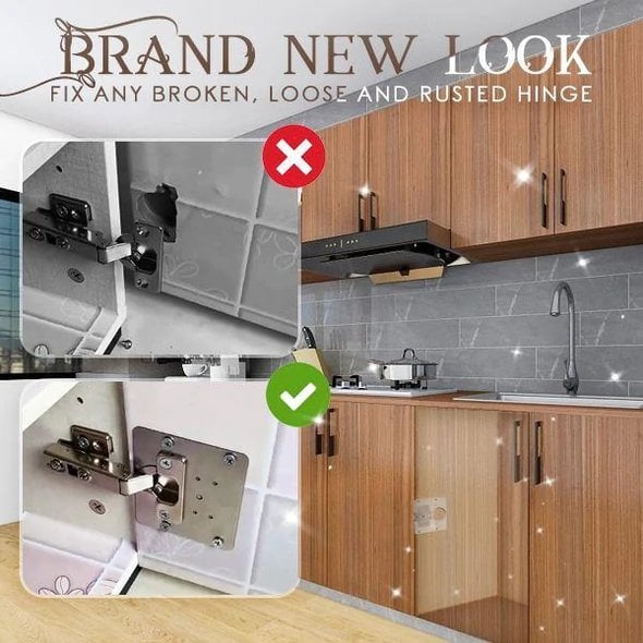 (50% Rabatt) - HingeFix - Scharnier-Reparaturplatten - Lose Schränke? Nicht mehr!