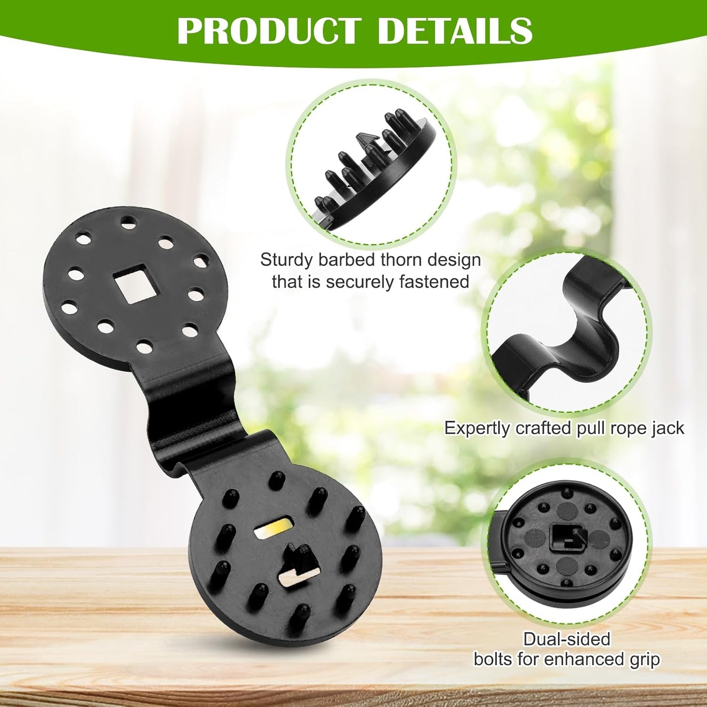 LockGrip - Wiederverwendbare Clips für Schattentücher - Kein Wind mehr, der den Schirm wegbläst!