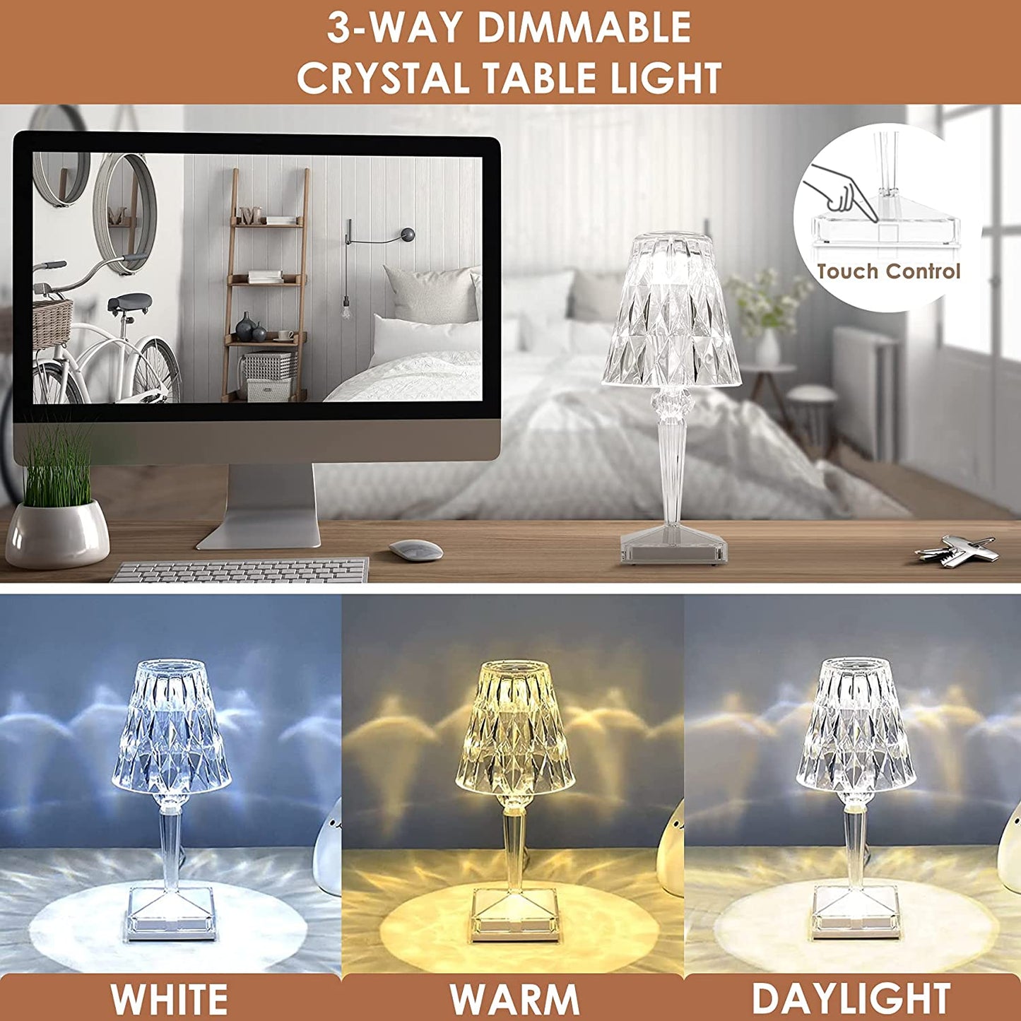 GlowShine — Verzaubere Dein Zimmer mit sexy, kabellosem Diamantlicht, das Deine Stimmung zum Strahlen bringt