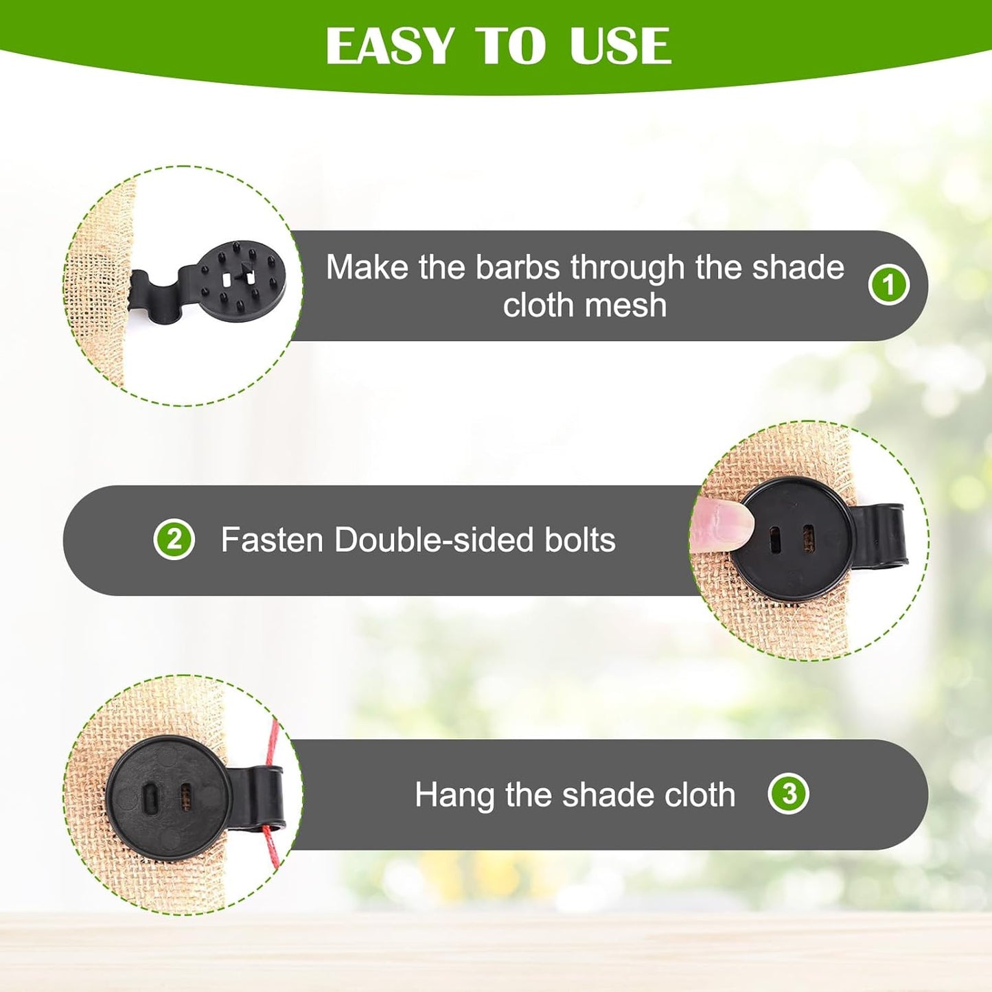 LockGrip - Wiederverwendbare Clips für Schattentücher - Kein Wind mehr, der den Schirm wegbläst!