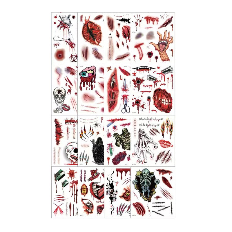 BlutFAKTOR Tattoo-Set — Verblüffe mit realistischen Horror-Wunden, die jede Party beherrschen!