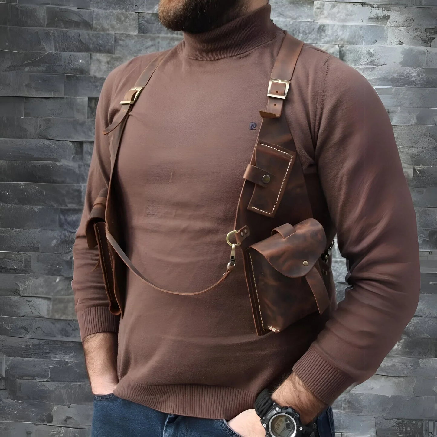 Safe Pocket - Leder Anti Diebstahl Geschirr