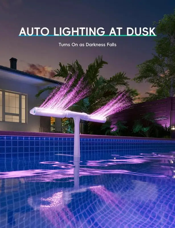 SolarSpritz Master™ — Verwandle deinen Pool in die coolste Chill-Oase mit magischer Lichtshow und erfrischendem Nebel