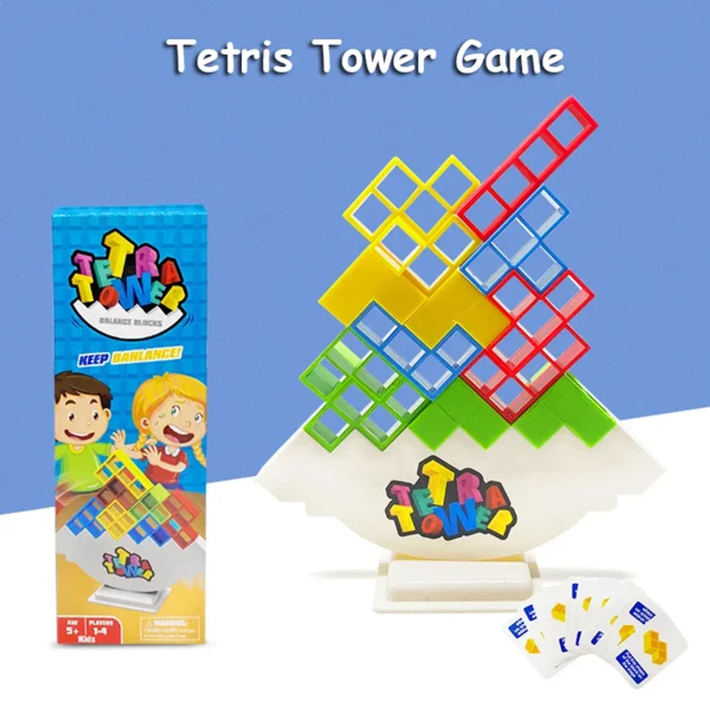 TetraTower Spielset - Ausgewogenes Stapelspiel mit Blöcken