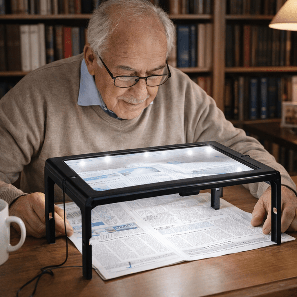 BrillanzLinse — Endlich mühelos komplette Seiten lesen ohne Augenstress oder Frust!
