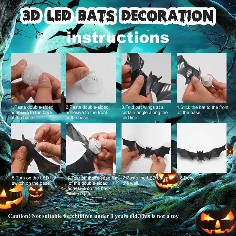 3D Fledermaus LED-Wanddeko — Mach dein Zuhause zur gruseligsten Halloween-Bühne mit lebensechten Flug-Illusionen!