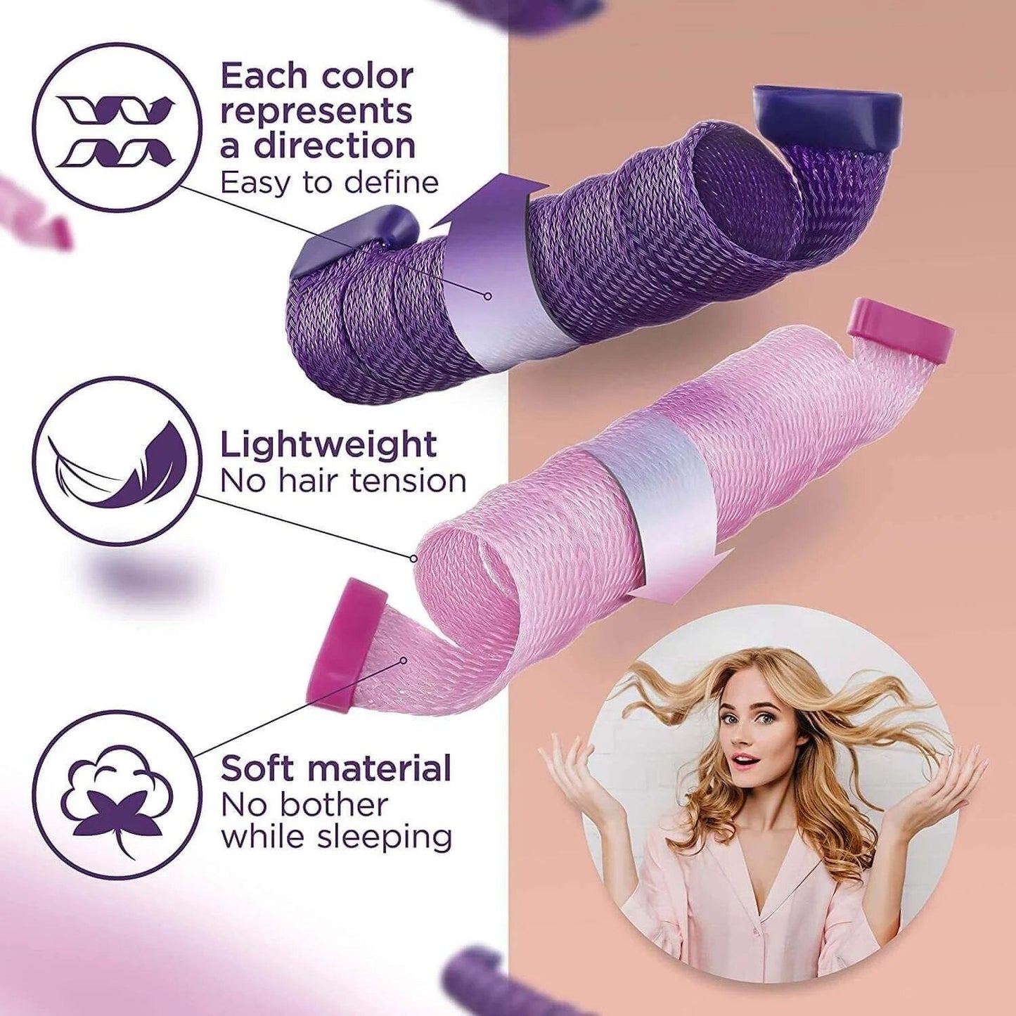 CurvellaCurl™ — Verleiht dir traumhafte Locken voller Leben – ganz ohne Haarschäden! (10 Stück)