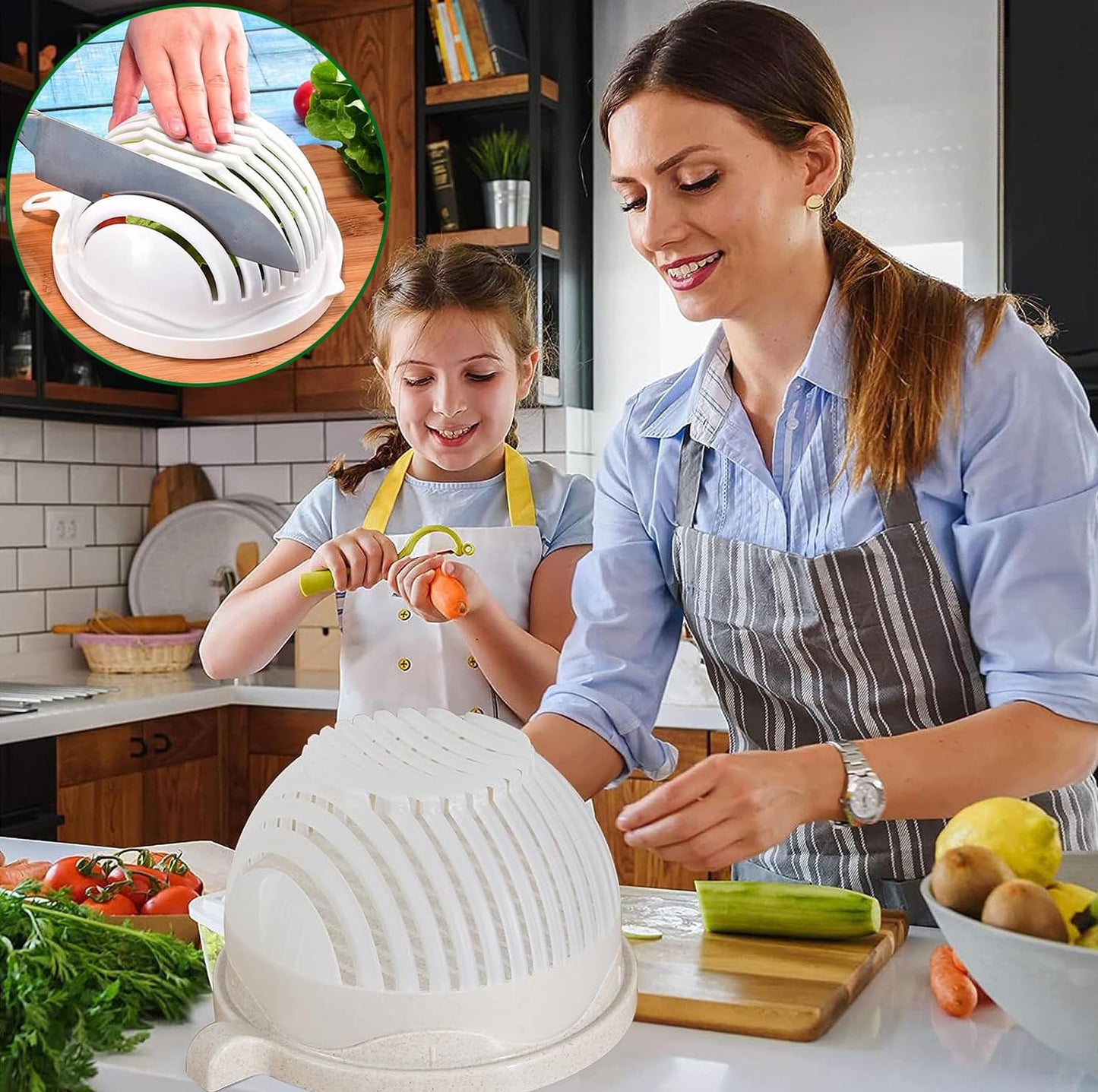 VeggieSlice Pro — Mach Salatmachen sicher, schnell und mühelos zum Kinderspiel! (2 Stück)