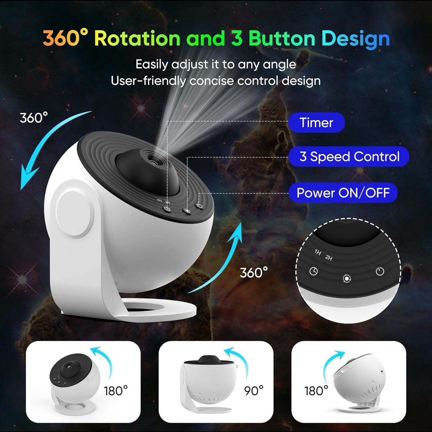 360° AstroLuxe Sternenprojektor — Verwandle dein Zimmer in deine persönliche Entspannungs-Galaxie voller magischer Sternen-Momente