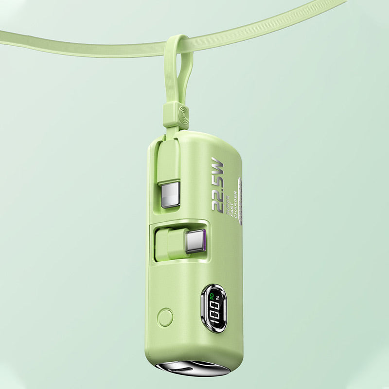 FastChargi - Tragbare Power Bank mit integrierten Kabeln