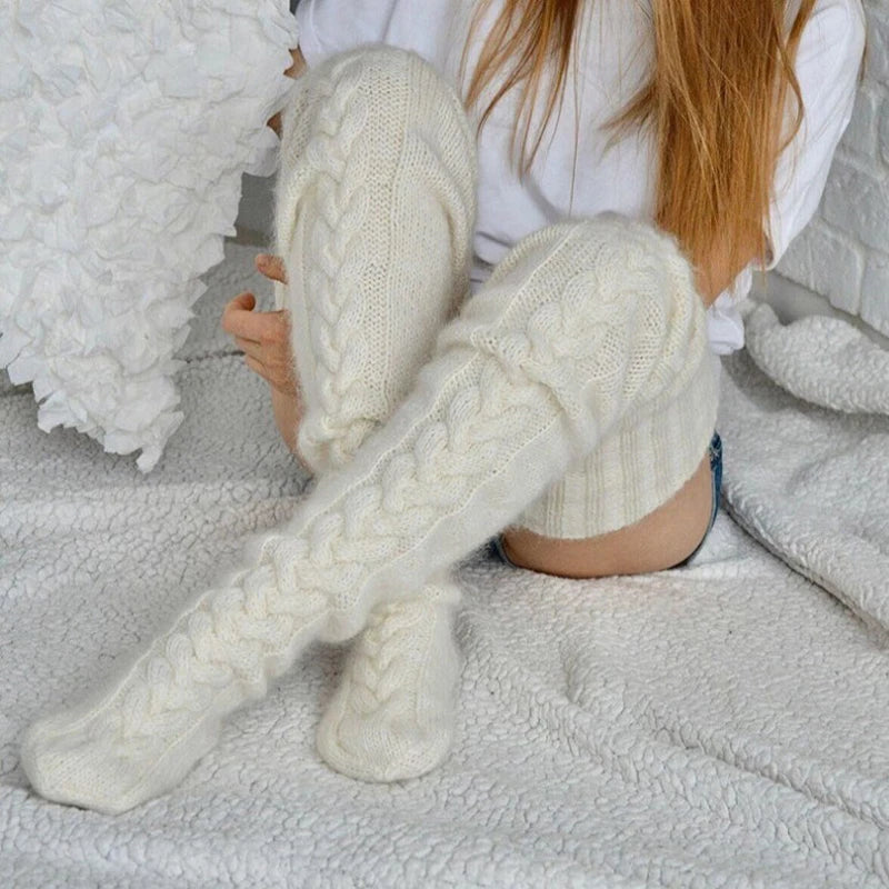(1 Paar +1 Paar Gratis) Overknee Kuschel Wintersocken - Warme Füße für kalte Tage!