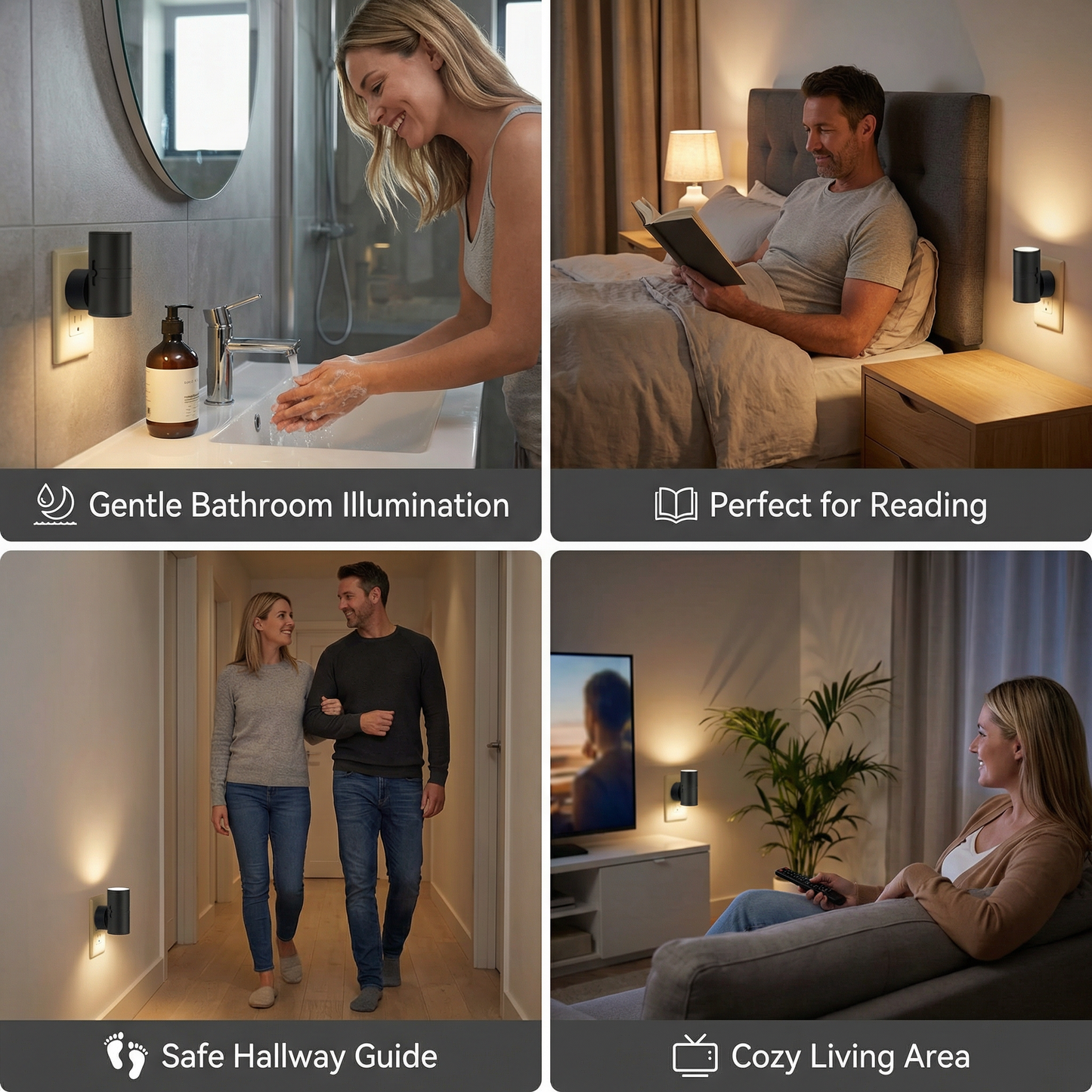 LED Stecker-Nachtlicht — Automatisches Wohlfühllicht, das Dein Zuhause in pure Sicherheit hüllt