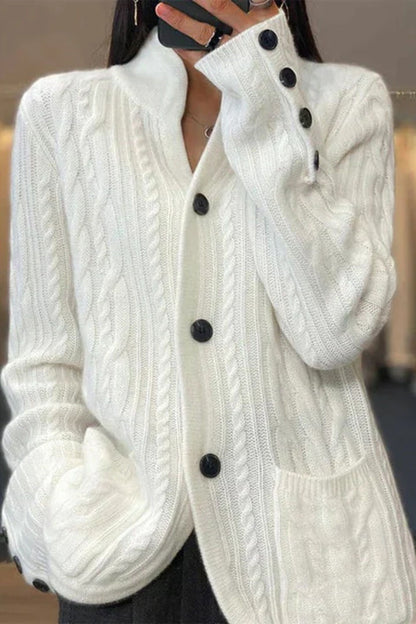 Sophie - Luxuriöser weißer Strickcardigan für einen atemberaubenden Look