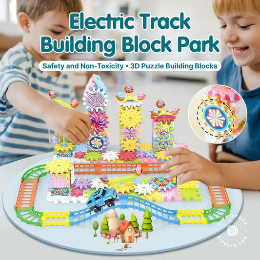 (50% Rabatt) - Tracky - Interlocking Blocks mit motorisiertem Auto und drehenden Zahnrädern - Kreativität und Spaß für Ihre Kinder!