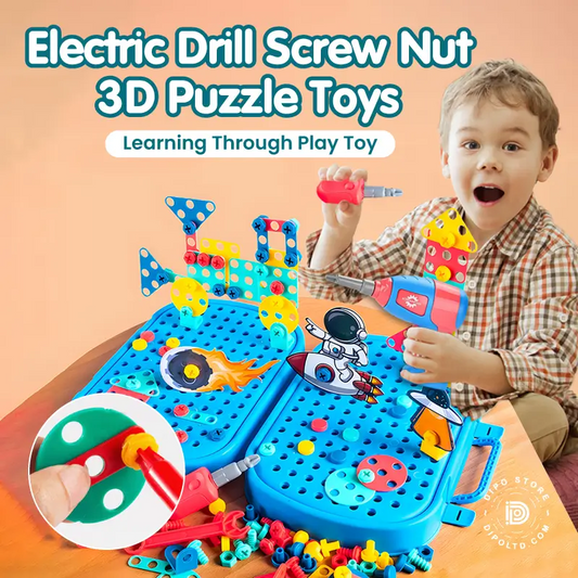 (50% Rabatt) - RealSet - 3D Electric Drill Screw Nut: Wecken Sie die Fantasie Ihres Kindes über die Bildschirmzeit hinaus!