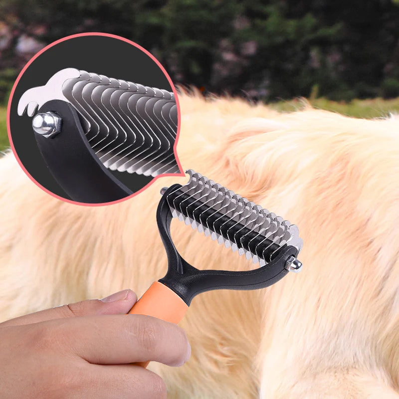 Double-Sided Grooming Brush for Dogs & Cats — Effortless Tangle-Free Shine Your Pet Will Adore