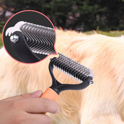 Double-Sided Grooming Brush for Dogs & Cats — Effortless Tangle-Free Shine Your Pet Will Adore