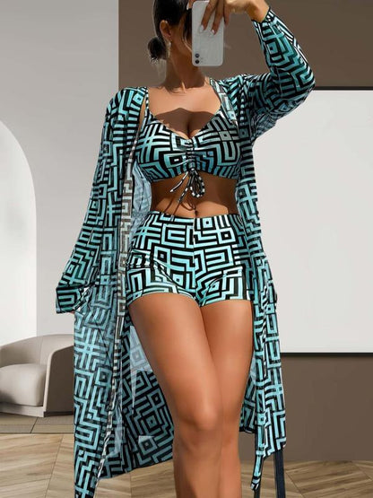 SunBlaze 3-teiliger Bikini-Set — Form deine beste Kurvenform und erobere jeden Strand mit Stil und Selbstvertrauen!