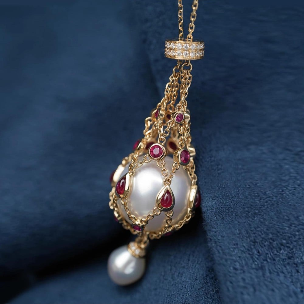 Damenschmuck - Lavalier Perlen Anhänger Halskette