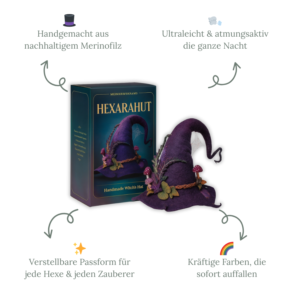 Hexara-Hut — Verwandle dich in die strahlende Königin der Halloween-Nacht