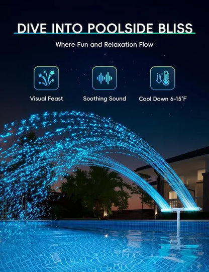SolarSpritz Master™ — Verwandle deinen Pool in die coolste Chill-Oase mit magischer Lichtshow und erfrischendem Nebel