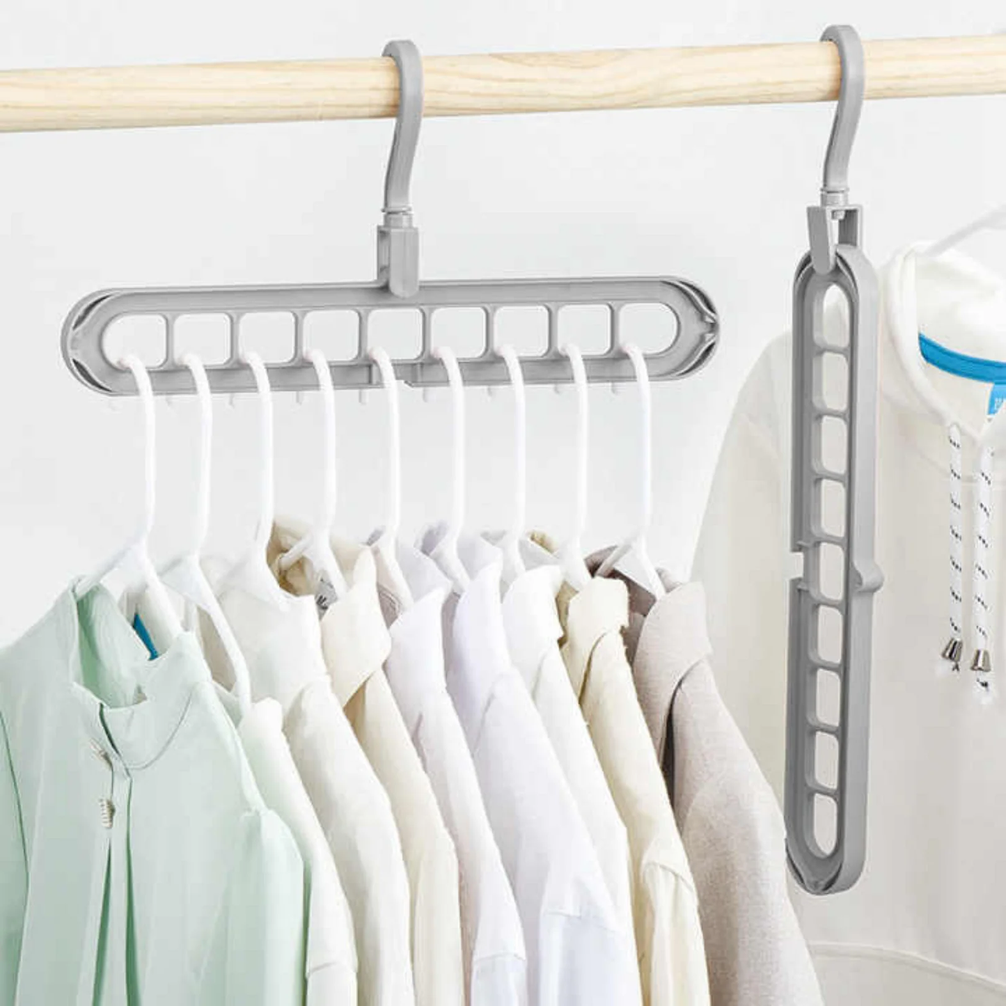 9 in 1-Wunderhaken Turbo™ — Endlich Ordnung, Platz und stressfreie Morgen im Kleiderschrank! (5 Stück)