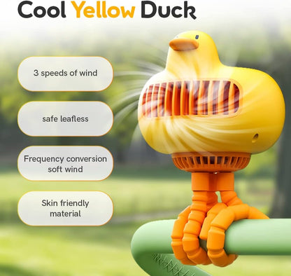 (50% Rabatt) - CuteDuck - Tragbarer Kinderwagen-Ventilator zum Anstecken - Super sicher, super niedlich, super cool!
