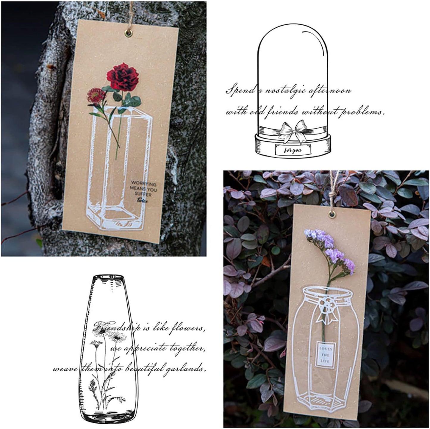 FlowerVibe — Verwandle jedes Buch in dein persönliches Schatzkästchen voller Herz und Erinnerungen (250 Stück)