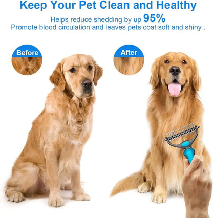 Double-Sided Pet Grooming Brush — End the Hair Havoc and Enjoy Calm, Cozy Cuddles