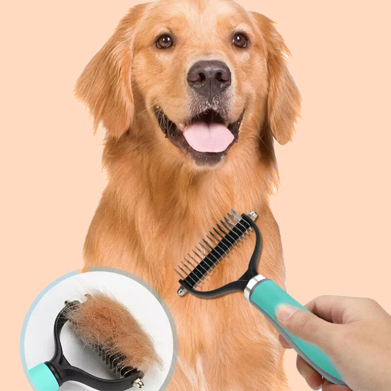 Double-Sided Grooming Brush for Dogs & Cats — Effortless Tangle-Free Shine Your Pet Will Adore