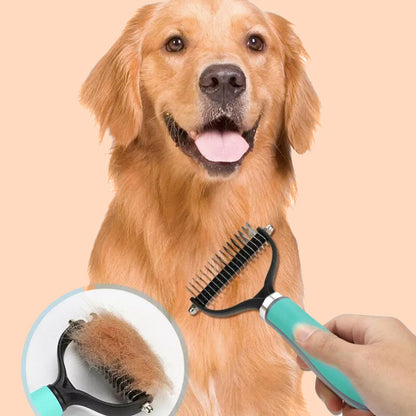Double-Sided Grooming Brush for Dogs & Cats — Effortless Tangle-Free Shine Your Pet Will Adore