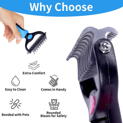 Double-Sided Pet Grooming Brush — End the Hair Havoc and Enjoy Calm, Cozy Cuddles