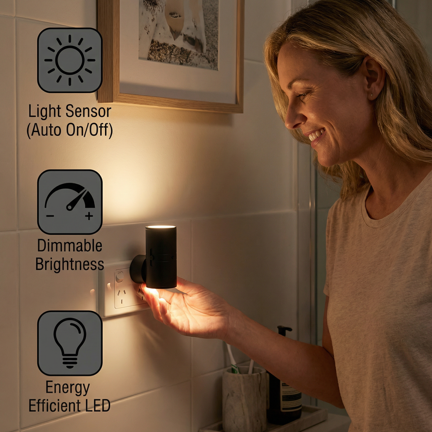 LED Stecker-Nachtlicht — Automatisches Wohlfühllicht, das Dein Zuhause in pure Sicherheit hüllt