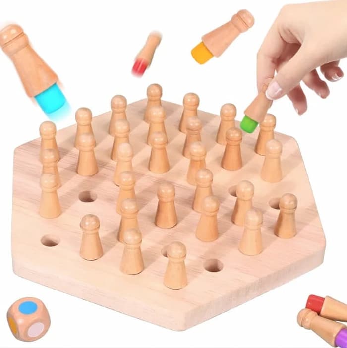 (50% Rabatt) - MemoryChess - Wood Match Stick Memory-Schachspiel - Fördern Sie Ihre Gehirnleistung mit diesem lustigen Spiel!