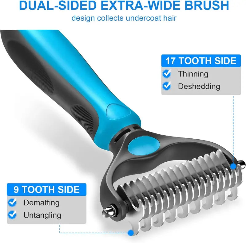 Double-Sided Pet Grooming Brush — End the Hair Havoc and Enjoy Calm, Cozy Cuddles