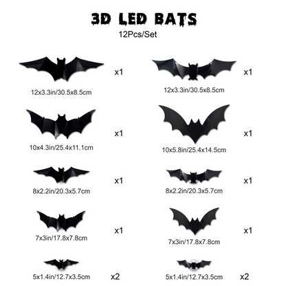 3D Fledermaus LED-Wanddeko — Mach dein Zuhause zur gruseligsten Halloween-Bühne mit lebensechten Flug-Illusionen!