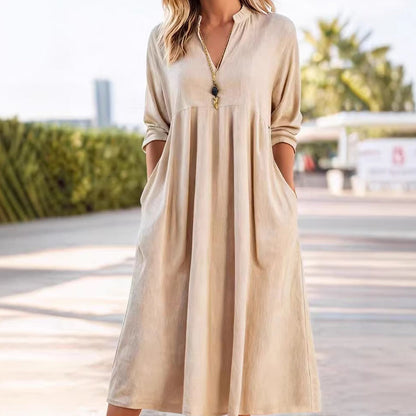 FemmeVibe Midi Dress — Trage Leichtigkeit und Stil, die dich unwiderstehlich strahlen lassen!