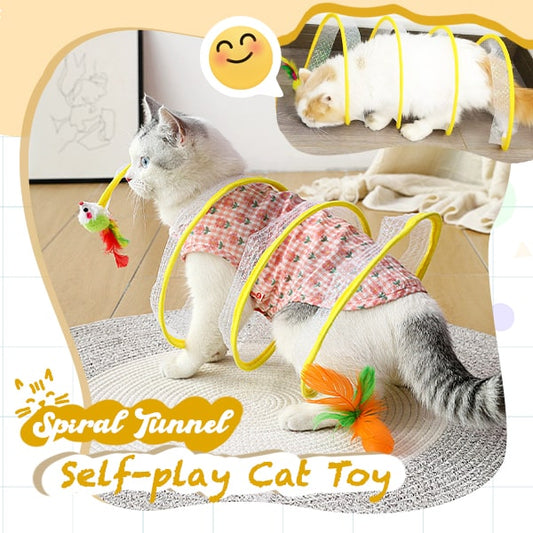 (1+1 Gratis) Happy Cat - Spiralförmiges Tunnelspielzeug für Katzen zum Selbstspielen