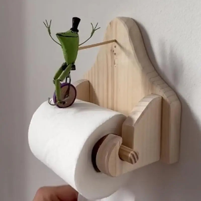 Bathroom Buddy - Frosch reitet Fahrrad Toilettenpapierhalter
