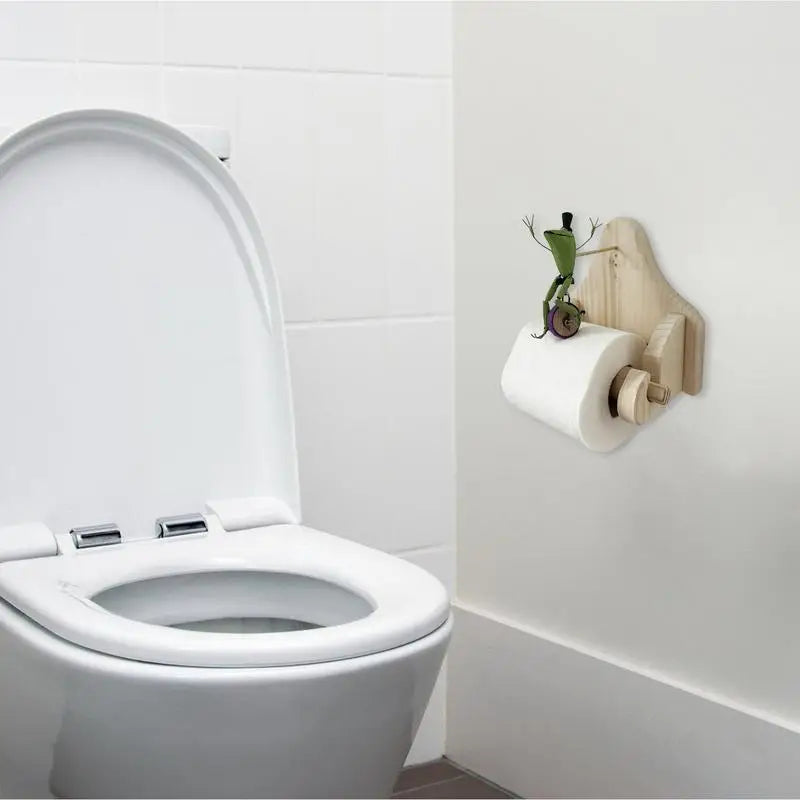 Bathroom Buddy - Frosch reitet Fahrrad Toilettenpapierhalter