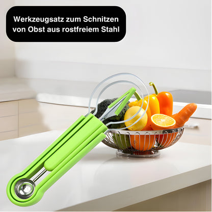 (1+1 Gratis Aktion) Obstschneider-Set - 4-in-1-Edelstahl-Obstschneidemesserset