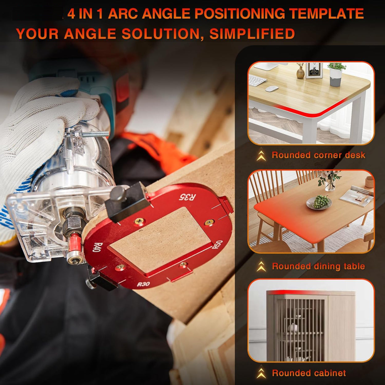 4 in 1 Arc Angle Positioning Template — Perfekte Holzkanten ohne Frust, jedes Mal treffsicher & professionell