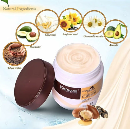 GlowRush Collagen Maske — Verwandle strohiges Haar in unwiderstehliche, seidige Schönheit in Sekunden