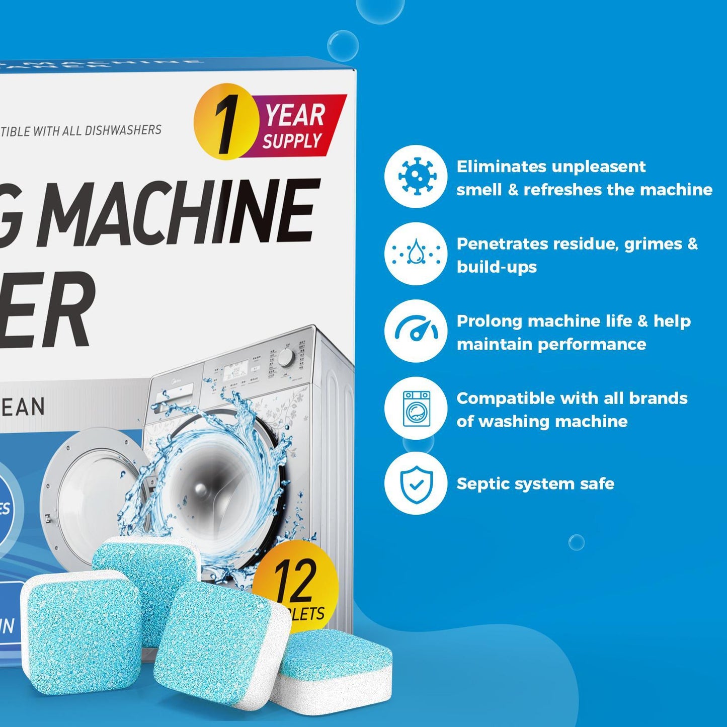 CleanForce PowerTabs — Bring deine Waschmaschine zurück in Bestform und rieche die Frische jedes Mal!