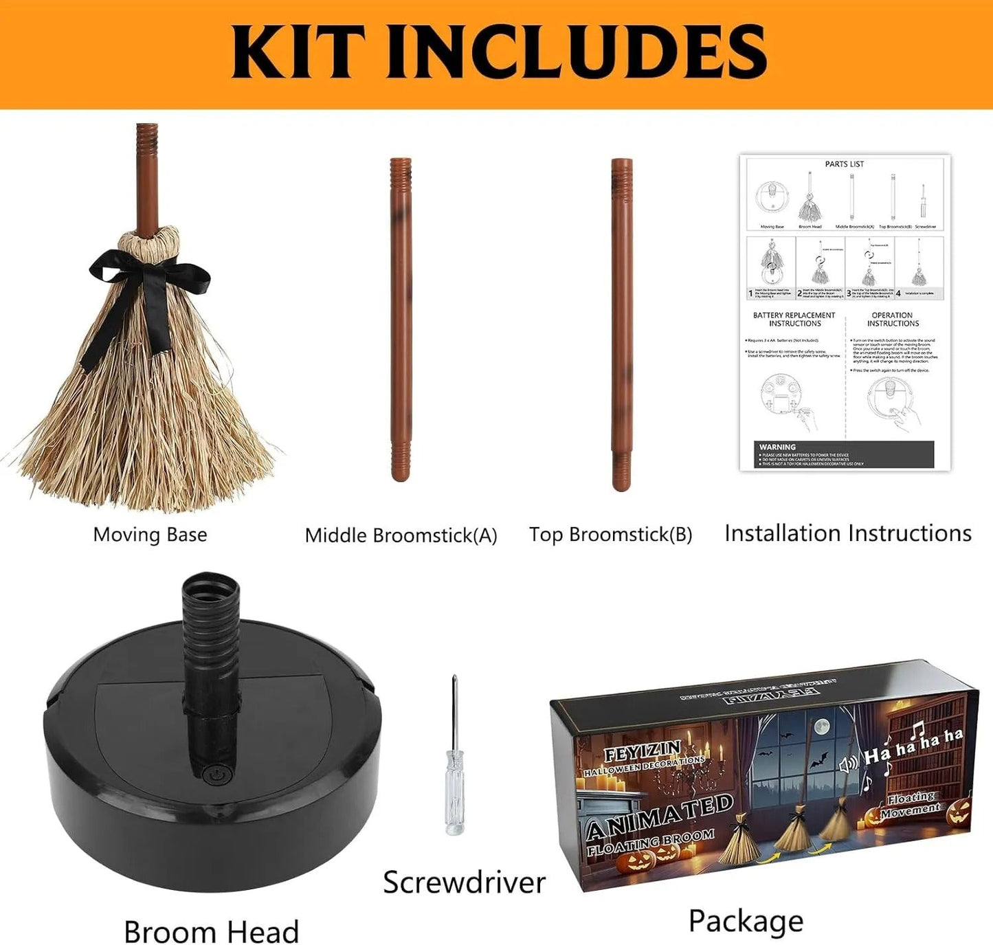 Floating PhantomBroom — Verzaubere Deine Halloween-Party Mit Spukendem Schweben Und Bösem Lachen