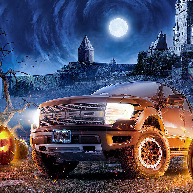 GrimmGlow — Verwandelt Dein Fahrzeug in den strahlenden Star jeder Halloween-Feier!